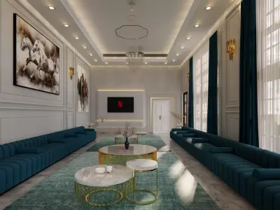 Luxury Majlis Interior Design 3D model