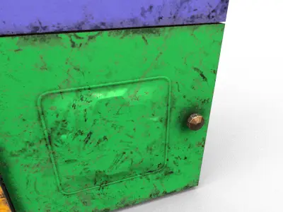 Post-apocalyptic furniture Low-poly 3D model