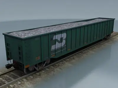 rail wagon 6 Low-poly 3D model