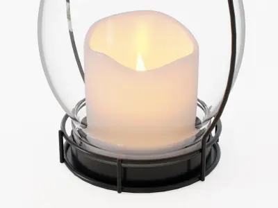 lantern04 candle in glass lantern 3D model