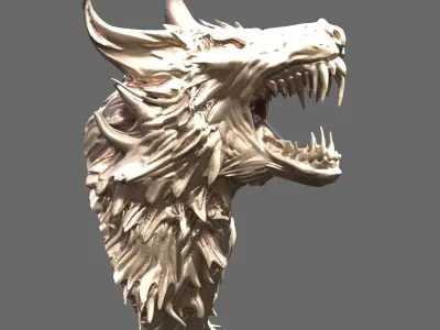 Werewolf head sculpt 1  3D model