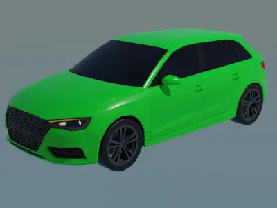Realistic Hatchback car 3D model