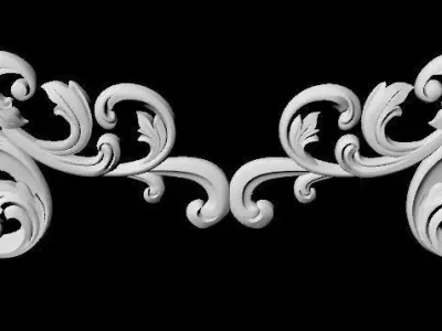 Central decor ornament for furniture 3D model 2