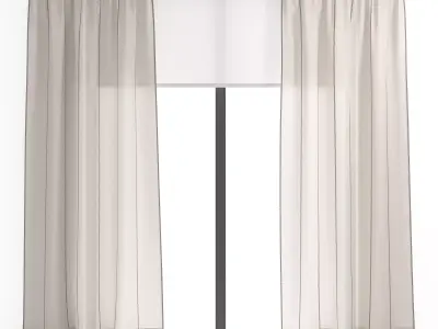Curtains 58 Linen Laredoute 3D model