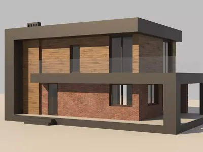 Hi-tech cottage Free low-poly 3D model