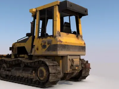 Construction Bulldozer 3D Model Low-poly 3D model