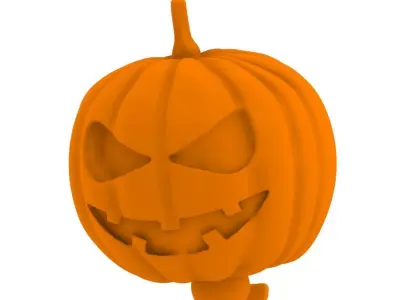 Halloween Pumpkin Head - ARTICULATED ACTION FIGURE 100mm 3D print model