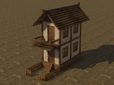 Medieval house 14 Free low-poly 3D model