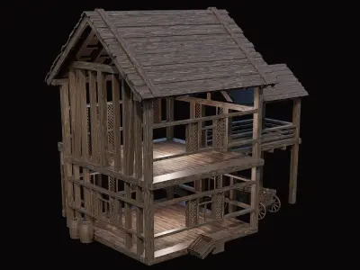 Medieval Village Pack  - 10 Assets - 4K Textures Game Ready Low-poly 3D model