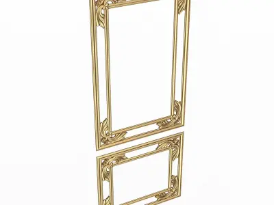 Boiserie Carved Decoration Panel 017 Low-poly 3D model