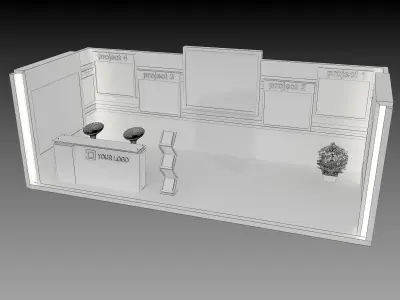  Booth Exhibition Stand a419a 3D model