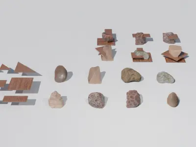 Natural Rock Coffee Table Sculpture Design or Outdoor Chair 3D model