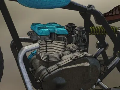 1 to 24 Scale custom Motorcycle 3D print model