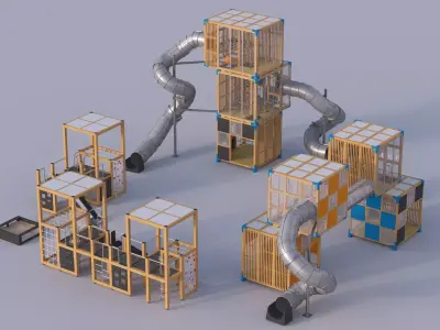 Modern playground 4 3D model