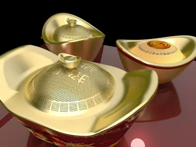 Chinese gold Ingot  3D model order
