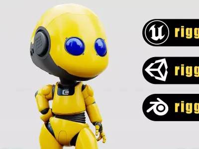 TOON BOT Rigged for Unreal Engine - Unity - MIXAMO 3D model