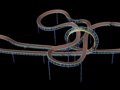 Stunt track Low-poly 3D model