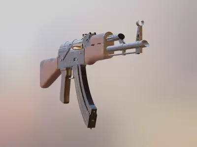 Ak-47 Assault Rifle  -  Realistic 3D Weapon Model for Games 3D model