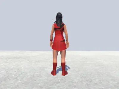 Field Hockey Player female  Low-poly 3D model