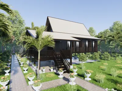 Selangor Traditional House of Malaysia 3D model