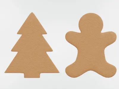 Gingerbread Christmas Cookies Free 3D model