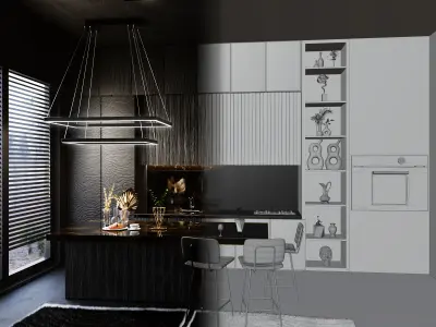 Modern Kitchen Free 3D model get
