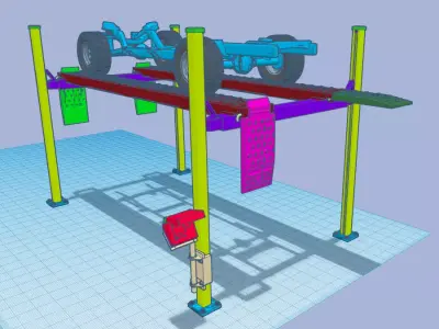 4 post car or truck lift 3D print model