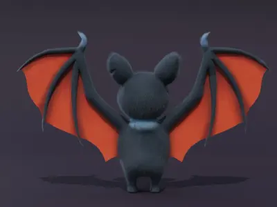 Cartoon Bat Low-poly 3D model