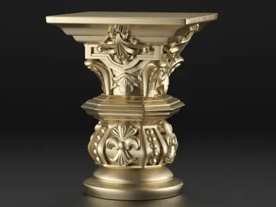Capitals ornate gold urn 3D model