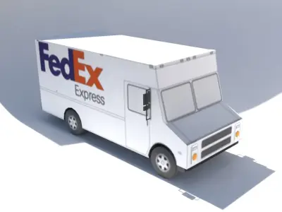 FedEx van lowpoly Low-poly 3D model