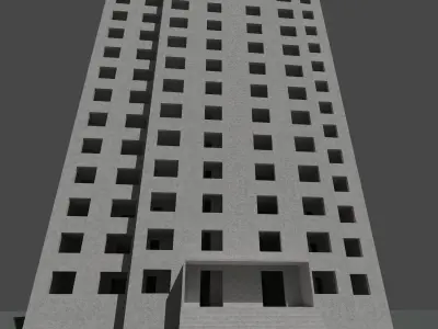 Typical soviet building GameReady model Condominium Free low-poly 3D model