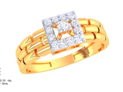 Diamond emphasizing the way diamonds wrap around the golden band 3D print model