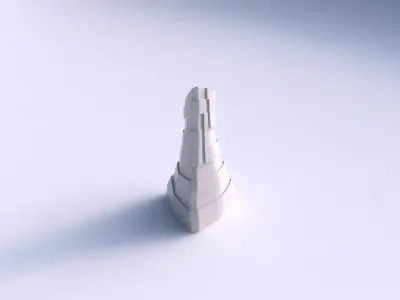 Vase grounded tilted triangle with sharp ribbons 3D print model