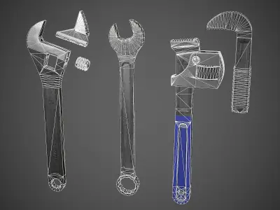 Wrench Pack  Low-poly 3D model