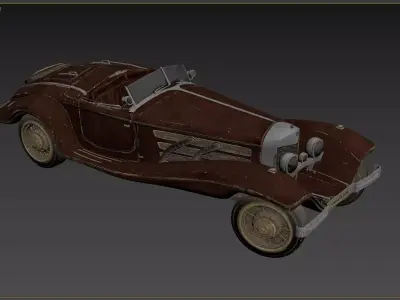 mercedes540k vintage car 3D model