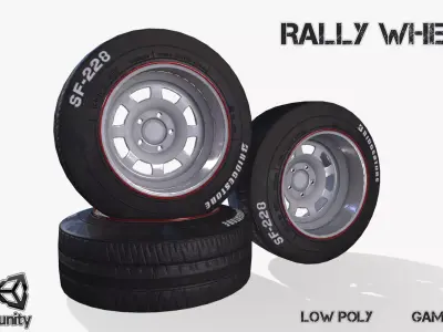 Rally wheel FS - 228 Low-poly 3D model