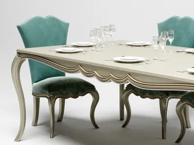 Dining Tables Set 03 3D model