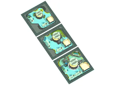 isometrical Underground Chemical Lab Room All  Low-poly 3D model