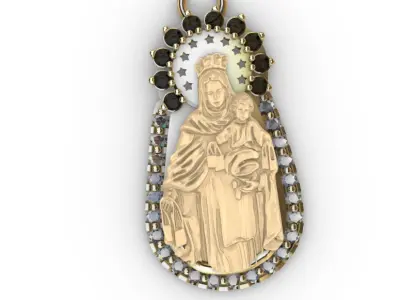 dijes- Colgante virgen del carmen -v- 3D print model