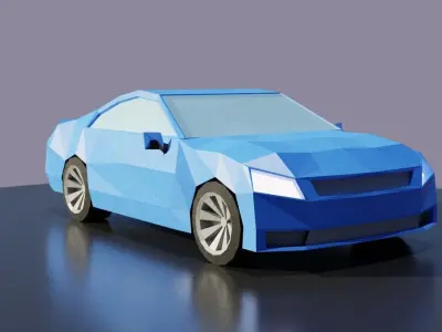 Blue Car 3D Low-poly 3D model