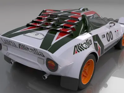 Lancia Stratos Low Poly 3D model