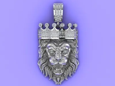 king lion pendant 3D print model