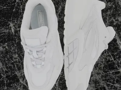 Puma 3D Shoes - White - Cream Low-poly 3D model