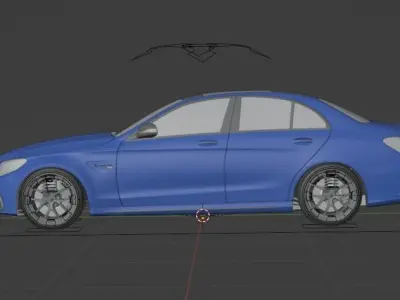 Mercedes AMG C63 Low-poly 3D model