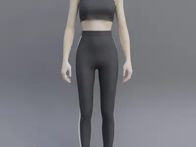 Gym wear- female sport wear Low-poly 3D model