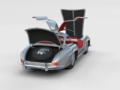 Fully Modelled Rigged Mercedes 300SL Gullwing rev 3D model