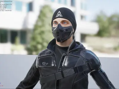 Cyberpunk - Sci-Fi Male Character Low-poly 3D model