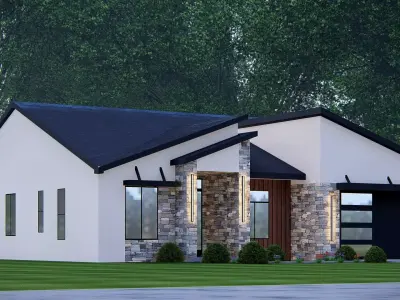 Contemporary American Home Architectural Visualization  3D model