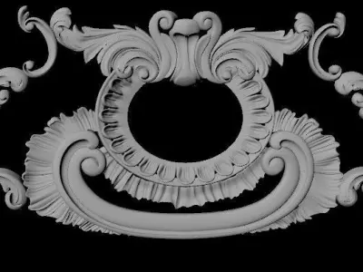 Central decor ornament for furniture 3D model 1013