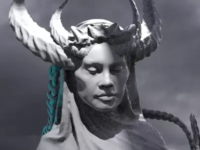 Dark Ages Arch Witch Statue bust  3D model
